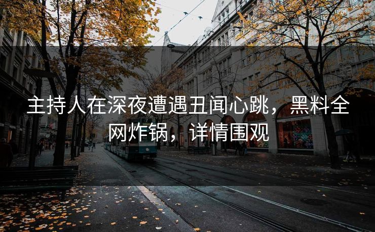 主持人在深夜遭遇丑闻心跳,黑料全网炸锅,详情围观 主持人在深夜遭遇丑闻心跳,黑料全网炸锅,详情围观