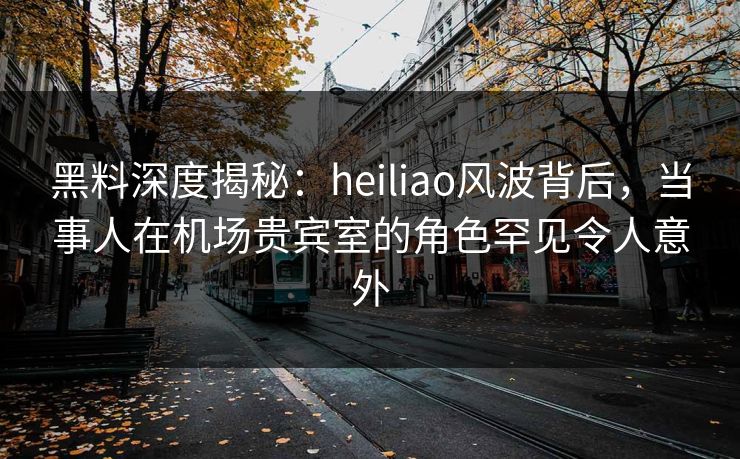黑料深度揭秘：heiliao风波背后，当事人在机场贵宾室的角色罕见令人意外